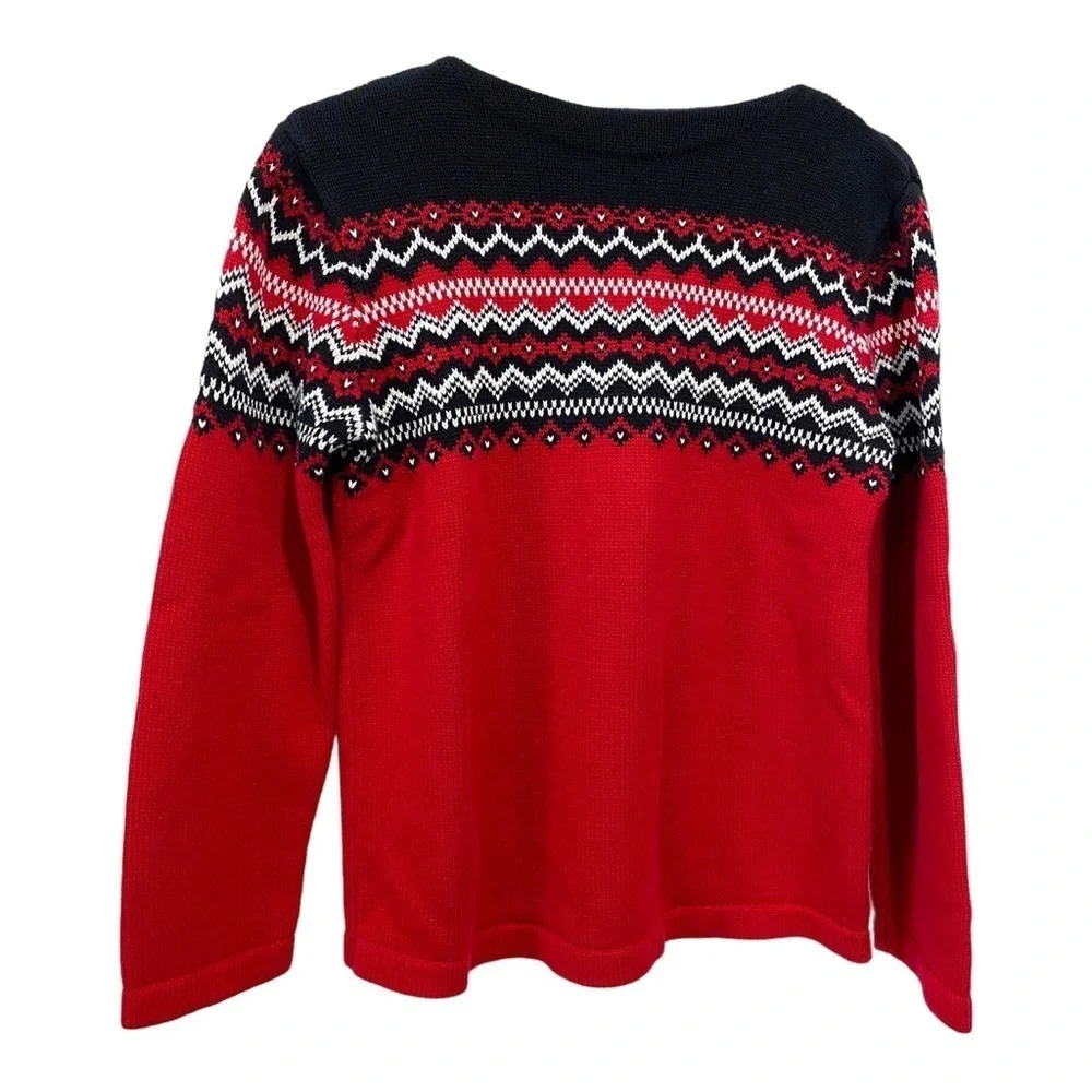 Vintage Eddie Bauer Unisex Fairisle 100% Wool Knit Pullover Sweater Men's Small